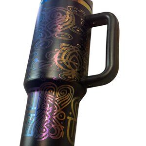 Generic 40oz Travel Tumbler, Double Wall Vacuum Insulated, Black with Holographi